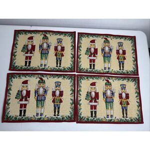 Vintage Current Set of 4 Nutcracker Tapestry Placemats Christmas 18"x12"
